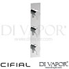 Cifial 600NV32CL Slim Coule 3 Control Vertical Thermostatic Shower Valve 2 Outlets Spare Parts