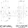 Cifial Slim Techno Therm Shower Valve 2 Outlets Dimensions