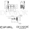 Cifial TH251 2 Control Therm Shower System Dimensions