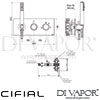 Cifial 2 Control Landscape Therm Shower System Dimensions