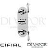 Cifial Asbury 3 Outlet Shower Valve Clear Crystal Spare Parts