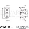 Cifial 600V32BHL Brookhaven Lever 3 Control Thermostatic Shower Valve Dimensions