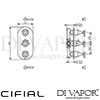 Cifial 600V32BHX Brookhaven Cross 3 Control Thermostatic Valve Dimensions