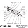 Cifial 600V32HX Hexa 3 Control Thermostatic Shower Valve Dimension
