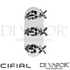 Cifial 600V32HX Hexa 3 Control Thermostatic Shower Valve Spare Parts