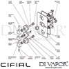 Cifial 600V32QD Mini Square 3 Control Thermostatic Valve 2 Outlets Shower Dimension