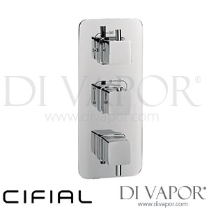 Cifial 600V32QD Mini Square 3 Control Thermostatic Valve 2 Outlets Shower Spare Parts