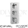 Cifial 600V32QD Mini Square 3 Control Thermostatic Valve 2 Outlets Shower Spare Parts