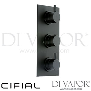 Cifial 600V32TH-614 Black Techno 3 Control Thermostatic Valve 2 Outlets Spare Parts