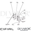 Cifial 600V32TH-X11 PVD X11 3 Control Thermostatic Valve 2 Outlets Dimension
