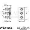 Cifial 600V32THX300 Techno X300 3 Control Thermostatic Shower Valve 2 Outlets Dimensions