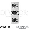 Cifial 600V32THX300 Techno X300 3 Control Thermostatic Shower Valve 2 Outlets Spare Parts