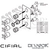 Cifial Texa 3 Control Therm Shower Valve 2 Outlets Dimension