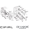 Cifial 600V33CL Coule 3 Control Thermostatic Shower Valve with Diverter Dimension