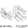 Cifial 600V33EM Emmie 3 Control Thermostatic Valve with Diverter Dimension