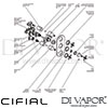 Cifial 600V33HX Hexa 3 Control Thermostatic Shower Valve with Diverter Dimension