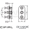 Cifial 600V33HX Hexa 3 Control Thermostatic Shower Valve with Diverter Dimensions