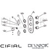 Cifial 3 Control Therm Valve Diverter 3 Outlets Dimension