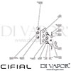 Cifial 600V33TH-614 Black Techno 3 Control Thermostatic Valve with Diverter Dimension