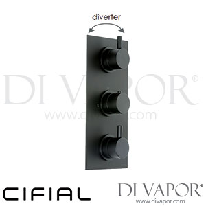 Cifial 600V33TH-614 Black Techno 3 Control Thermostatic Valve with Diverter Spare Parts