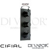 Cifial 600V33TH-614 Black Techno 3 Control Thermostatic Valve with Diverter Spare Parts