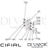 Cifial 600V33TH-X11 PVD X11 3 Control Thermostatic Shower Valve 3 Outlets Dimension