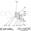 Cifial 600V33TH-X20 PVD X20 3 Control Thermostatic Shower Valve 3 Outlets Dimension