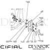 Cifial 600V33TH Technovation 465 Chrome Black 3 Control Thermostatic Valve Vertical 3 Outlets Dimens