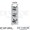 Cifial 600V33TH Technovation 465 Chrome Black 3 Control Thermostatic Valve Vertical 3 Outlets Spare 