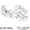 Cifial 600V33VV Viva Chrome Black 3 Control Thermostatic Shower Valve Vertical 3 Outlets Dimension