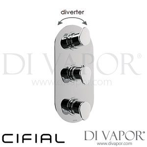 Cifial 600V33VV Viva Chrome | Black 3 Control Thermostatic Shower Valve Vertical 3 Outlets Spare Parts