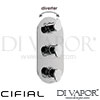 Cifial 600V33VV Viva Chrome Black 3 Control Thermostatic Shower Valve Vertical 3 Outlets Spare Parts