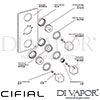 Cifial 600V34CU Cudo 3 Control Thermostatic Shower Valve With Double Diverter Dimension