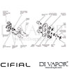 Cifial 600V34HX Hexa 3 Control Thermostatic Valve with Double Diverter Dimension