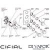 Cifial 600V34SQ Quadrado 3 Control Thermostatic Shower Valve 4 Outlets Dimension