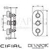 Cifial 3 Control Valve Double Diverter 4 Outlets Dimensions