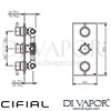 Cifial Technovation 3 Control Shower Valve Diverter Dimensions