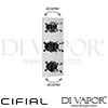 Cifial 600V34THX300 Techno X300 3 Control Thermostatic Shower Valve 4 Outlets Spare Parts