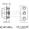 Cifial Viva 3 Control Therm Valve Diverter Dimensions