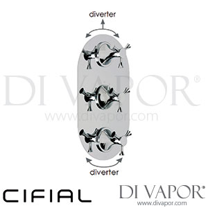Cifial 600V35BHX Brookhaven Cross 3 Control Thermostatic Valve with Double Diverter 5 Outlets Spare Parts