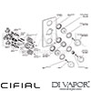 Cifial 600V35CU Cudo 3 Control Thermostatic Valve with Double Diverter 5 Outlets Dimension