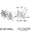 Cifial 600V35ED Edwardian 3 Control Thermostatic Valve with Double Diverter 5 Outlets Dimension