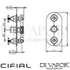 Cifial 600V35ED Edwardian 3 Control Thermostatic Valve with Double Diverter 5 Outlets Dimensions