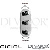Cifial 600V35EM Emmie 3 Control Thermostatic Valve with Double Diverter 5 Outlets Spare Parts