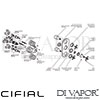Cifial 600V35HX Hexa 3 Control Thermostatic Valve with Double Diverter 5 Outlets Dimension