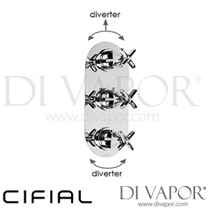 Cifial 600V35HX Hexa 3 Control Thermostatic Valve with Double Diverter 5 Outlets Spare Parts