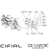 Cifial 600V35SE Technovation 35 3 Control Thermostatic Valve with Double Diverter 5 Outlets Dimensio
