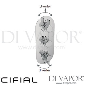 Cifial 600V35T2 TH251 3 Control Thermostatic Valve with Double Diverter 5 Outlets Spare Parts