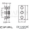 Cifial 3 Control Valve Double Diverter 5 Outlets Dimensions