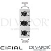 Cifial 600V35THX300 Techno X300 3 control Thermostatic Shower Valve 5 Outlets Spare Parts
